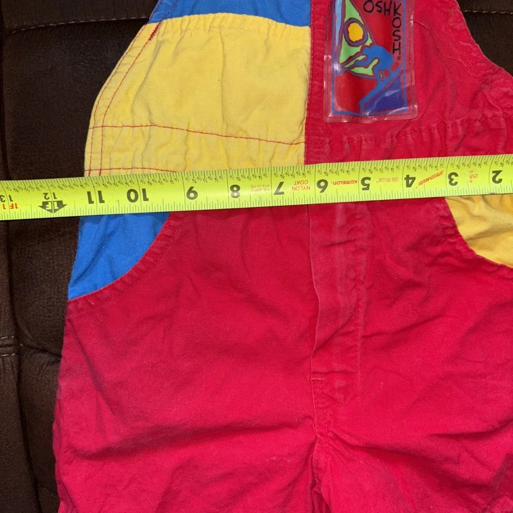 Vintage Oshkosh Overalls‎ 4T Color Block Unique Design Construction Look